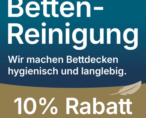 Sie erhalten bis zum 11. Juli 2026 10 % Rabatt in unserer Bettenreinigung.